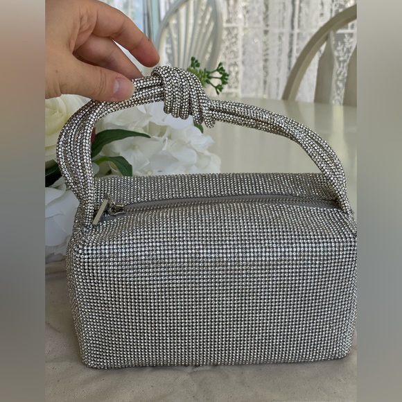 ❌SOLD OUT❌Cult Gaia Mini Sienna Silver Crystal Bag - Picture 4 of 10